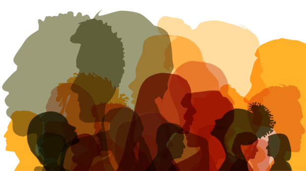 Colourful image of peoples faces