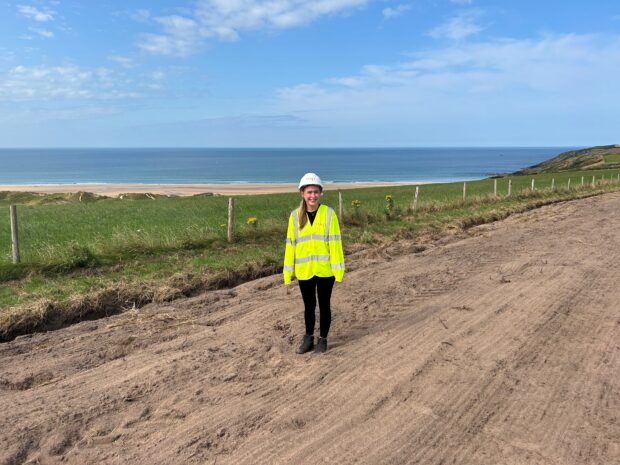 Hafren Thomas at a site visit.