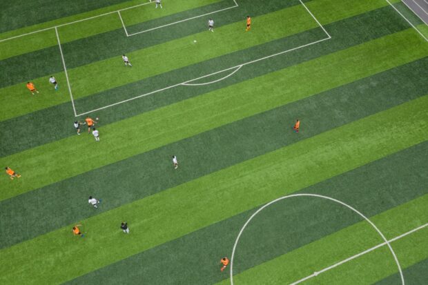 Aerial picture of football game